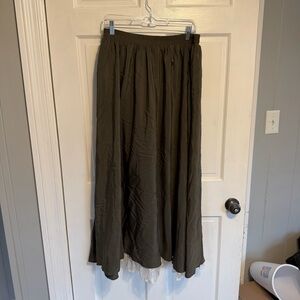 Scarlet Darkness Dark Green Maxi Skirt